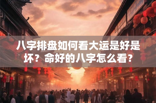 八字排盘如何看大运是好是坏？命好的八字怎么看？