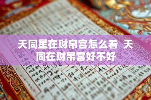 天同星在财帛宫怎么看  天同在财帛宫好不好