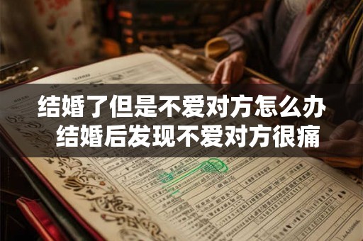 结婚了但是不爱对方怎么办  结婚后发现不爱对方很痛苦