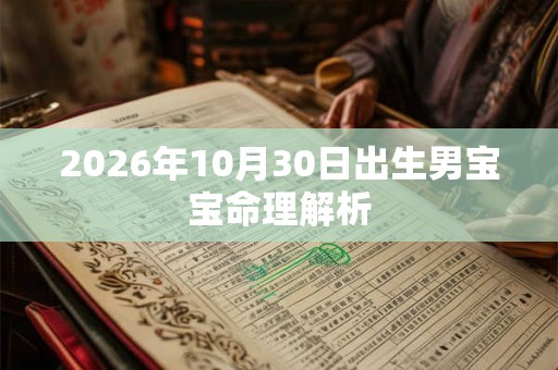 2026年10月30日出生男宝宝命理解析 2026年10月30日出生男宝宝命理解析
