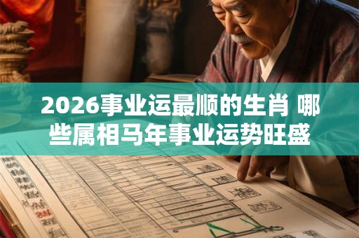 2026事业运最顺的生肖 哪些属相马年事业运势旺盛