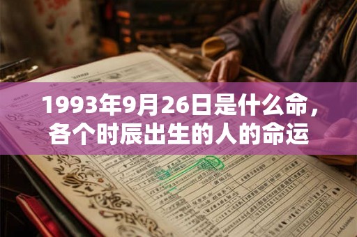 1993年9月26日是什么命，各个时辰出生的人的命运