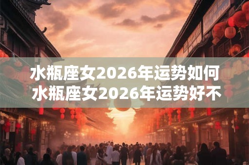 水瓶座女2026年运势如何 水瓶座女2026年运势好不好