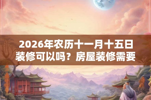 2026年农历十一月十五日装修可以吗？房屋装修需要注意什么风水？