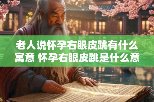 老人说怀孕右眼皮跳有什么寓意 怀孕右眼皮跳是什么意思