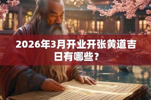 2026年3月开业开张黄道吉日有哪些？