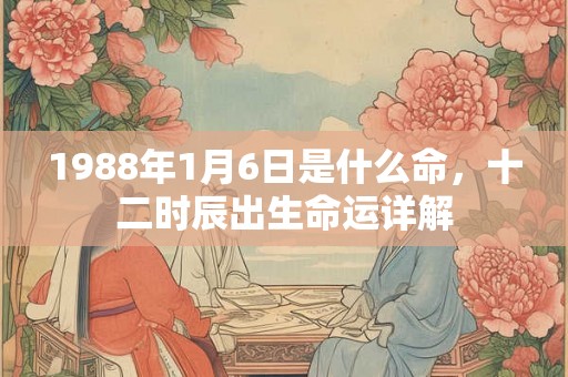 1988年1月6日是什么命，十二时辰出生命运详解