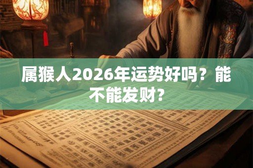 属猴人2026年运势好吗？能不能发财？