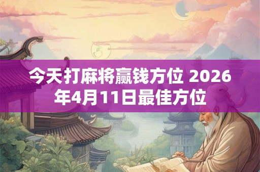 今天打麻将赢钱方位 2026年4月11日最佳方位
