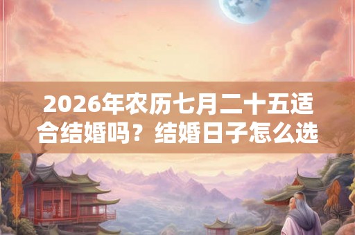 2026年农历七月二十五适合结婚吗？结婚日子怎么选？