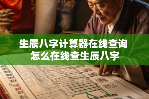生辰八字计算器在线查询 怎么在线查生辰八字