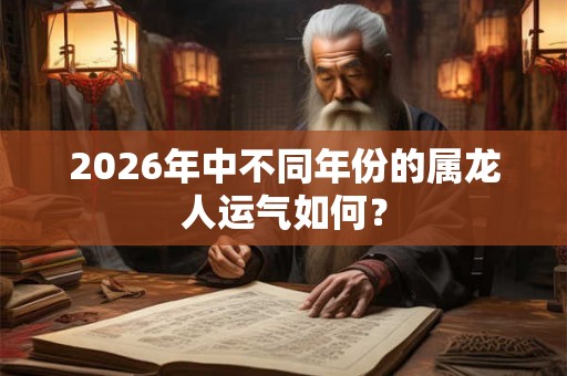 2026年中不同年份的属龙人运气如何？