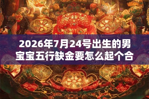 2026年7月24号出生的男宝宝五行缺金要怎么起个合适的名字