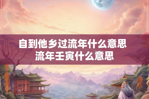 自到他乡过流年什么意思  流年壬寅什么意思