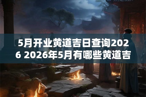 5月开业黄道吉日查询2026 2026年5月有哪些黄道吉日可以用来开业