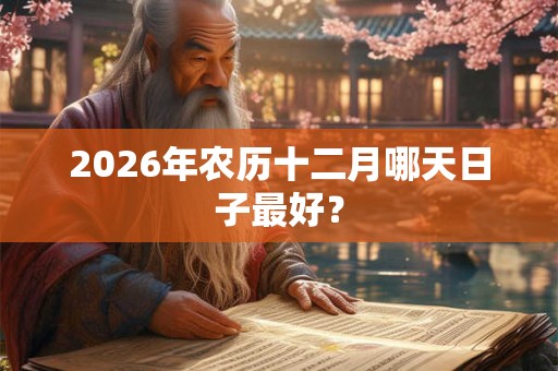2026年农历十二月哪天日子最好？