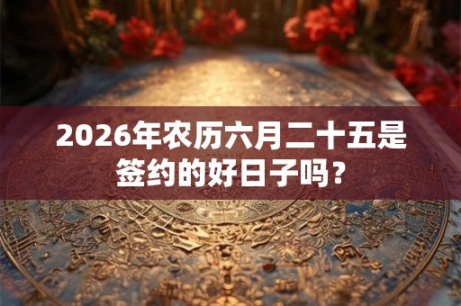2026年农历六月二十五是签约的好日子吗？