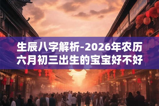 生辰八字解析-2026年农历六月初三出生的宝宝好不好