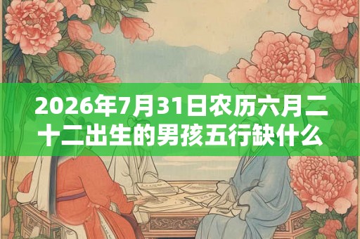 2026年7月31日农历六月二十二出生的男孩五行缺什么