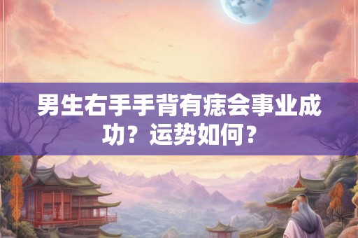 男生右手手背有痣会事业成功？运势如何？