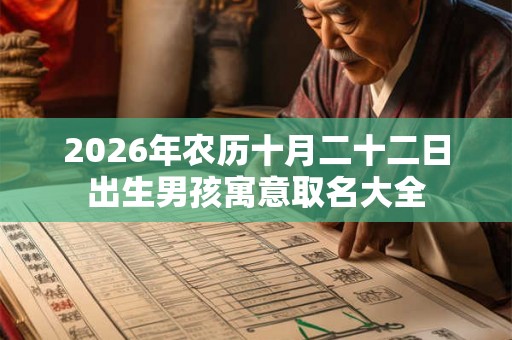 2026年农历十月二十二日出生男孩寓意取名大全