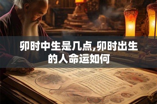 卯时中生是几点,卯时出生的人命运如何