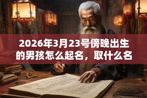 2026年3月23号傍晚出生的男孩怎么起名，取什么名字吉祥？
