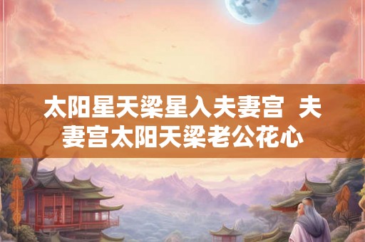 太阳星天梁星入夫妻宫  夫妻宫太阳天梁老公花心