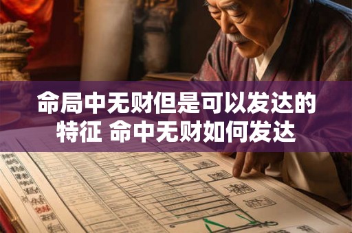 命局中无财但是可以发达的特征 命中无财如何发达