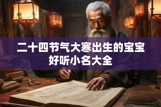 二十四节气大寒出生的宝宝好听小名大全