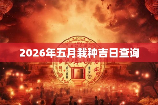2026年五月栽种吉日查询