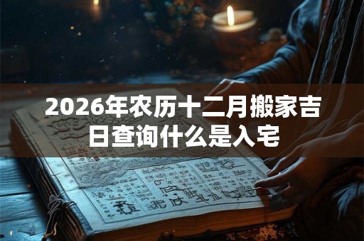 2026年农历十二月搬家吉日查询什么是入宅