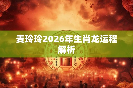 麦玲玲2026年生肖龙运程解析