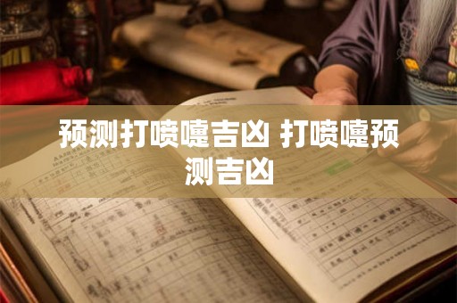 预测打喷嚏吉凶 打喷嚏预测吉凶