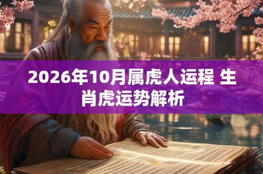 2026年10月属虎人运程 生肖虎运势解析