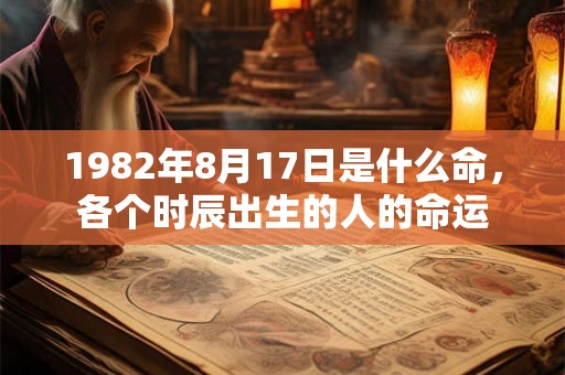 1982年8月17日是什么命，各个时辰出生的人的命运