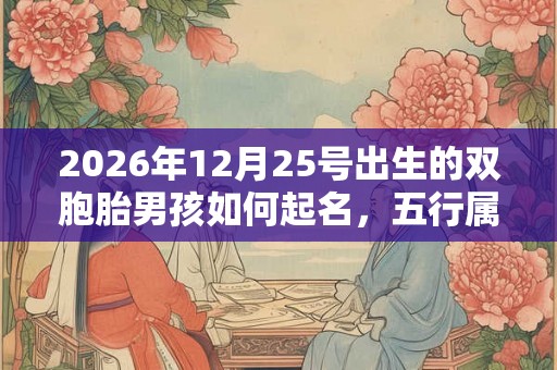 2026年12月25号出生的双胞胎男孩如何起名，五行属什么