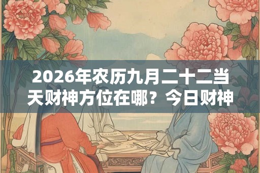 2026年农历九月二十二当天财神方位在哪？今日财神位置