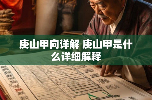 庚山甲向详解 庚山甲是什么详细解释 庚山甲向详解 庚山甲是什么详细解释