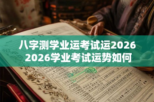 八字测学业运考试运2026 2026学业考试运势如何