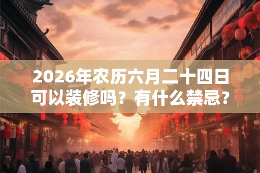 2026年农历六月二十四日可以装修吗?有什么禁忌? 2026年农历六月二十四日可以装修吗?有什么禁忌?