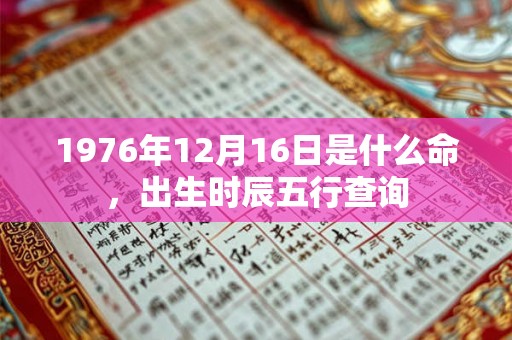 1976年12月16日是什么命，出生时辰五行查询