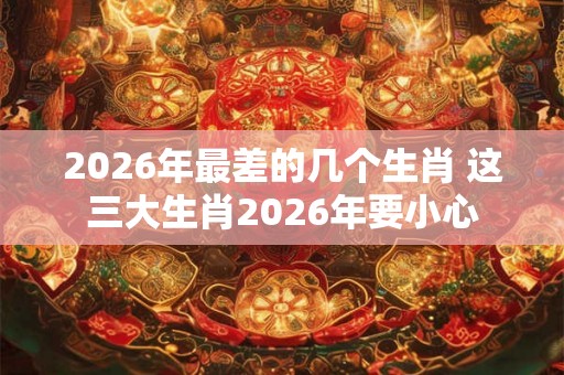 2026年最差的几个生肖 这三大生肖2026年要小心