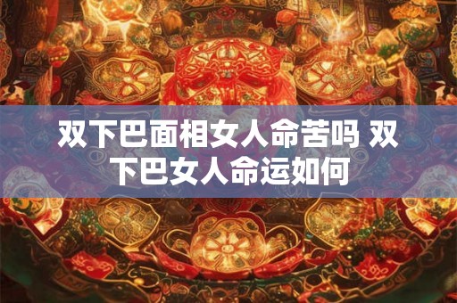 双下巴面相女人命苦吗 双下巴女人命运如何