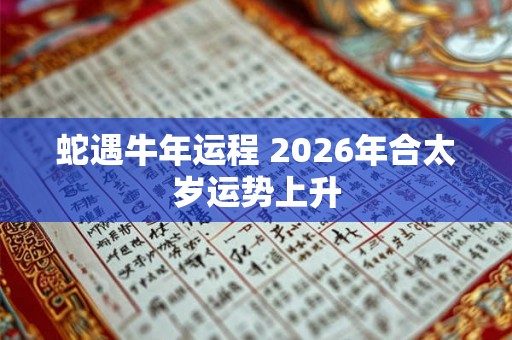 蛇遇牛年运程 2026年合太岁运势上升