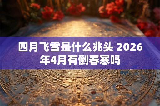 四月飞雪是什么兆头 2026年4月有倒春寒吗