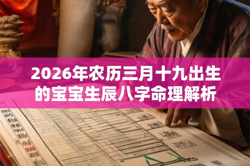 2026年农历三月十九出生的宝宝生辰八字命理解析