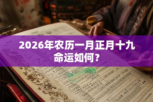 2026年农历一月正月十九命运如何？