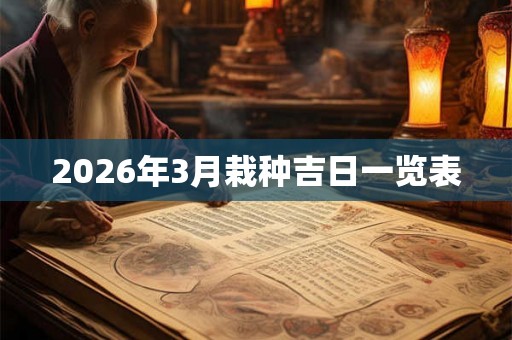 2026年3月栽种吉日一览表 2026年3月栽种吉日一览表