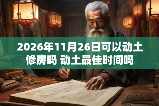 2026年11月26日可以动土修房吗 动土最佳时间吗 2026年11月26日可以动土修房吗 动土最佳时间吗